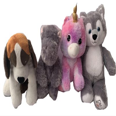 Aunt Sandy's Sewing Weighted Stuffed Animal, Weighted Unicorn, Wolf, Hippo or Dog with 3 lbs, Washable Weighted Buddy