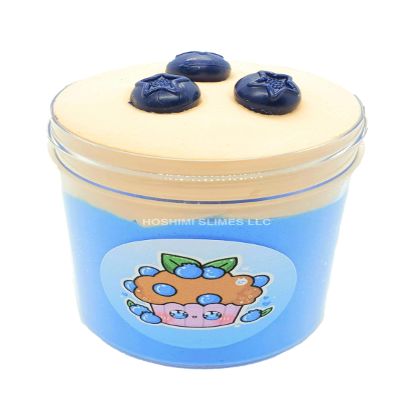 Blueberry Muffin DIY Butter Slime Kit for Kids Ages 8+  4oz Scented Handmade Slime with Clay Cap & Blueberry Charm, Soft Stretchy ASMR Sensory Toy Gift  Hoshimi Slimes