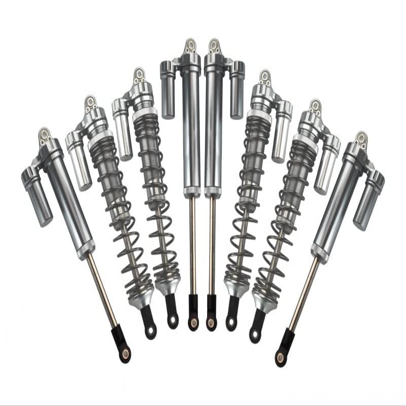 GPM for TRAXXAS 1/7 Unlimited Desert Racer Aluminum Front+Rear L-Shape Piggy Back Damper -8PC Set (Silver)