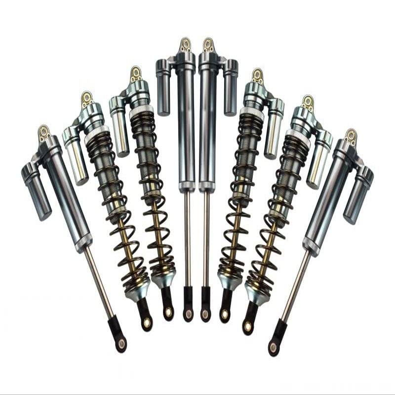GPM for TRAXXAS 1/7 Unlimited Desert Racer Aluminum Front+Rear L-Shape Piggy Back Damper -8PC Set (Gray)