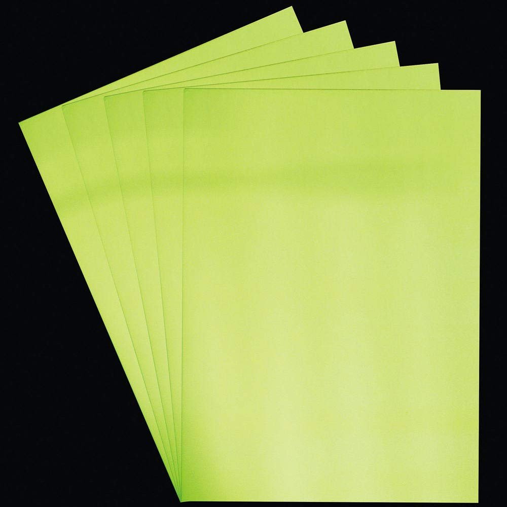 Baker Ross AX136 Glow in The Dark Card, Halloween Craft Supplies for Luminous Bright Decorations for Kids, (Pack of 15)