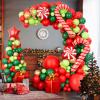 144 Piece Christmas Balloon Garland Arch kit with Xmas Red Gold Fresh Green and Dark Green Balloon Candy Balloons Gift Box Balloons Red Star Balloons for Christmas Party Decorations view 4