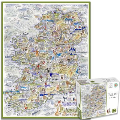 1000 Piece Jigsaw Puzzle - Comical Map of Ireland Irish Artwork by Tim Bulmer - Comical 1000 Piece Puzzles for Adults Colorful Jigsaw Puzzle 66cm X 50cm Funny Jigsaw Puzzles, Gift Idea St Patricks