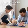 CubicFun 3D Puzzles for Kids Ages 8-10 LED Dubai Cityline, Arts and Crafts for Kids Ages 8-12 STEM Projects for Kids Ages 8-12 Gifts for 8 Year Old Toys for 8 Year Old Girls Lighting Architecture view 3