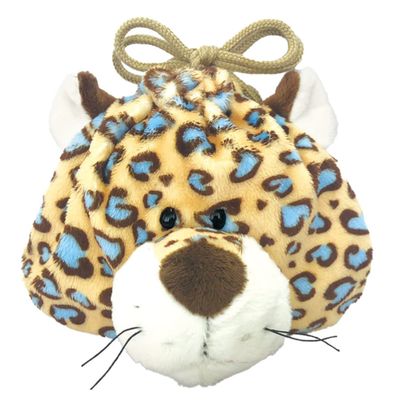 NICI 3090653 Figure Face Pouch Blue Leopard Drawstring Leopard Animal Leopard Print