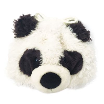 NICI 3090654 Figure Face Pouch, Panda, Drawstring Bag, Black and White, Animal