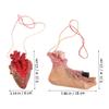 2pcs Halloween Blood Props Fake Scary Severed Feet Heart Broken Body Parts for Haunted House Vampire Zombie Party Supplies Decorations view 3