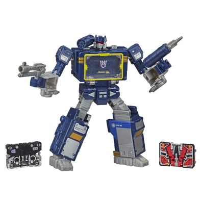 Transformers Netflix War for Cybertron Trilogy Voyager Class Soundwave Battle 3-Pack with Laserbeak and Ravage, F0708