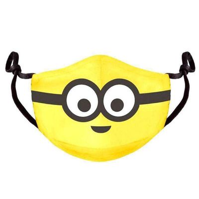 Minions Face Mask Official Yellow Unisex Reusable Adjustable Shaped