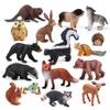 16PCS Forest Animals Baby Figures, Woodland Creatures Figurines, Miniature Toys Cake Toppers Cupcake Toppers Birthday Gift for Kids view 1