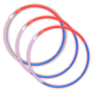 Mardi Gras Spot 22" Red, White and Blue Glow Necklace (Tube/50 Pieces)