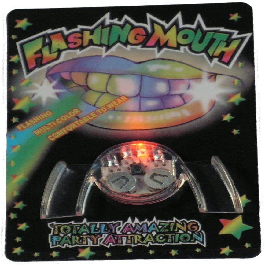 12 pieces Flashing Mouth Teeth Guard Mouthpiece Multi Color LED Light up Gadget Filler Party Glow Gift