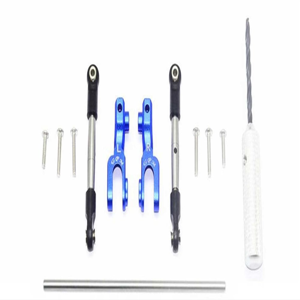 GPM 12Pc Set Upgrades Stainless Steel Front Sway Bar & Aluminum Sway Bar Arm & Stainless Steel Linkage for 1/7 Unlimited Desert Racer (85076-4) Rc Cars (Blue)