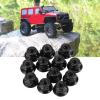 Demeras Wheel Lock Nut Non Slip Metal Tire Lock Nut 4mm Compatible with Axial SCX10 1 10 RC Model Car 12PCS(Black) view 3