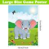 PLULON Pin The Nose on The Elephant Party Game with Elephant Nose Stickers for Kids Birthday Party Supplies, Animal Party Carnival Party Supplies view 2