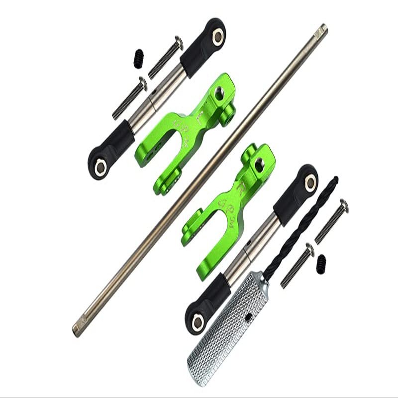 GPM for TRAXXAS 1/7 Unlimited Desert Racer Stainless Steel Front SWAY BAR & Aluminum SWAY BAR ARM & Stainless Steel LINKAGE-12PC Set (Green)