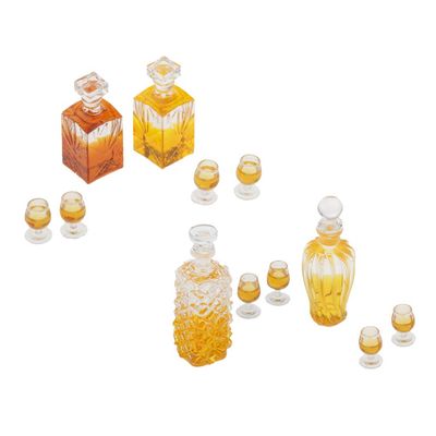 freneci 1:12 Dollhouse Miniature Mini Wine Bottle & Cups Shop Bar Drink Model Toys