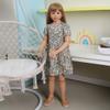 47inch Reborn Toddler Doll,Huge Baby Full Body Hard Vinyl Smile Girls Real Child Realistic Newborn Toddler Dolls Girl Age 4 Dress Model Brown Hair Girl Collectible Floral Dress view 1