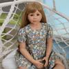 47inch Reborn Toddler Doll,Huge Baby Full Body Hard Vinyl Smile Girls Real Child Realistic Newborn Toddler Dolls Girl Age 4 Dress Model Brown Hair Girl Collectible Floral Dress view 2