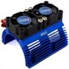 NHX RC Heatsink with Twin High Speed Tornado 28000 RPM Cooling Fans for 1/8 Motors Blue view 1