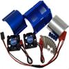 NHX RC Heatsink with Twin High Speed Tornado 28000 RPM Cooling Fans for 1/8 Motors Blue view 2