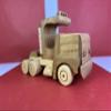 Handmade Wooden Semi Truck with Large Cab - Natural Wooden Toy view 1