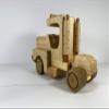 Handmade Wooden Semi Truck with Large Cab - Natural Wooden Toy view 3