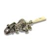 Victorian Style Elephant Baby Rattle with Sapphire Eyes and Mother of pearl Handle view 1