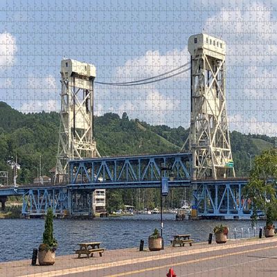 Umsufa Bridge Michigan Hancock USA Jigsaw Puzzle for Adults 1000 Piece Wooden Travel Gift Souvenir