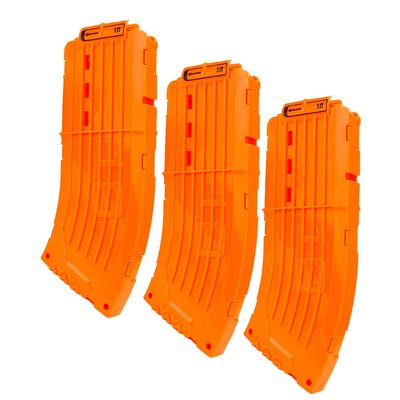BOROLA 10 Darts Curved Magazine Quick Reload Clip Compatible for Nerf Elite (Orange, 3Pcs)