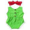 Alvivi Baby Girls Elf Christmas Costumes Xmas Halloween Cosplay Party Outfits Infant Romper Jumpsuit with Headband Set Green 3T view 2