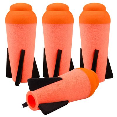 Ruibytree Mega Missile Refill for Nerf N-Strike Elite Series, 4Packs, Compatible Darts Mega Missile Refill Bullets Foam Rockets for Nerf Party (Orange)