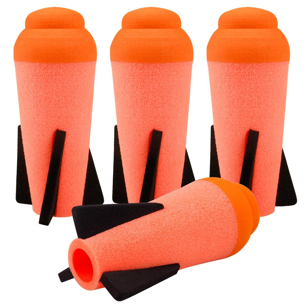 Ruibytree Mega Missile Refill for Nerf N-Strike Elite Series, 4Packs, Compatible Darts Mega Missile Refill Bullets Foam Rockets for Nerf Party (Orange)