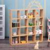 1: 12 Dollhouse Miniature Wooden Storage Rack 16 Grid Shelves Doll House Wall Rack Bookshelf Display Dollhouse Furniture Accessories view 3