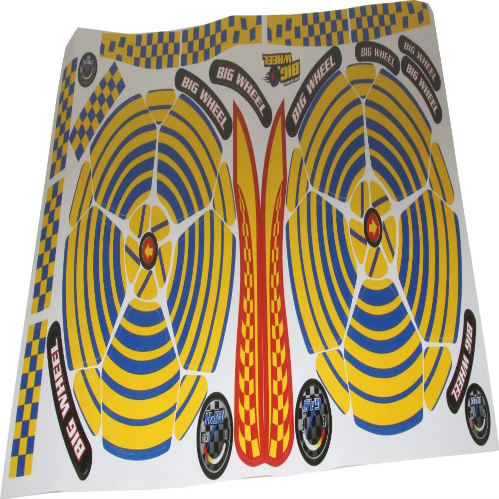 Big Wheel Replacement Parts - Sticker Sheet Set - Replacement Part for 16 in Big Wheel Racer Classic