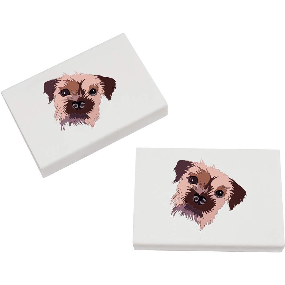 Azeeda 2 x 45mm 'Border Terrier' Erasers/Rubbers (ER00024776)