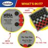 Bolaball 3-in-1 Giant Checkers, Tic Tac Toe Jumbo Game, 26"x26", Reversible Carpet, Indoor Outdoor Yard Board Game for Family and Friends with 24 Chips view 3