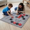 Bolaball 3-in-1 Giant Checkers, Tic Tac Toe Jumbo Game, 26"x26", Reversible Carpet, Indoor Outdoor Yard Board Game for Family and Friends with 24 Chips view 4