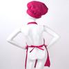 Mufeng Kids Children kitchen Chef Costume Cooking Apron and Hat Set Cooking Baking Set Halloween Cosplay Costumes Rose Red S view 3