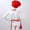 Mufeng Kids Children kitchen Chef Costume Cooking Apron and Hat Set Cooking Baking Set Halloween Cosplay Costumes Red M view 4