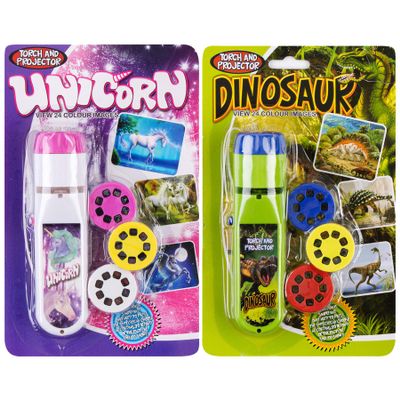 Georgie Porgy Slide Torch Projector Toys Flashlight for Kids Educational Toys Science Set Wall Ceiling Tents Night Lamp Gifts for Boys Girls (Dinosaur + Unicorn)
