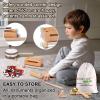 LOOIKOOS Montessori Natural Wooden Musical Instruments Set for Toddlers Preschool Educational Percussion Toys with Storage Bag, Safe Early Learning Toys for Boys Girls (3+) view 3