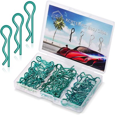 KCRTEK 50Pcs RC Body Clips,RC Clips for All 1/10 1/12 Scale Redcat HPI Himoto HSP Exceed RC Car Parts Truck Buggy Shell Replacement Green