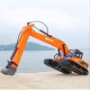1PC Long Reach Excavator Toy for Kids, Heavy Duty Construction Vehicle Digger Toy, 360-degree Rotatable Driver's Compartment, Multi-jointed Movable Tracked Vehicle for Kids Gift (Orange) view 3