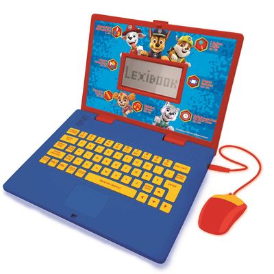 LEXIBOOK JC598PAi4 Paw Patrol-Educational and Bilingual Laptop Portuguese/English-Toy for Child Kid (Boys & Girls) 124 Activities, Learn Play Games and Music with Chase Marshall-Red/Blue