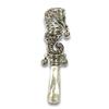 Victorian Style Sea Horse Baby Rattle with Emerald Eyes Mother of pearl Handle view 1
