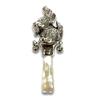 Victorian Style Standing Dog Baby Rattle with Mother of pearl Handle view 1