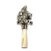 Victorian Style Standing Dog Baby Rattle with Mother of pearl Handle view 2