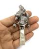 Victorian Style Standing Dog Baby Rattle with Mother of pearl Handle view 3