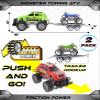 Mozlly Friction Powered Monster Trucks with SUV Towing ATV Trailers - 2 Sets of Monster Truck Toys with Removable Hook Up ATV Towing Trailers Toy, Realistic Truck and Trailer Toys for Boys and Girls view 2